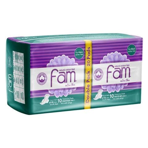 FAM FEMININE PADS WITH WINGS NORMAL  X10