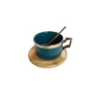 Fancy Gold Handmade Latte Coffee Tea Cup And Saucer Set Luxury Ceramic Espresso Cups