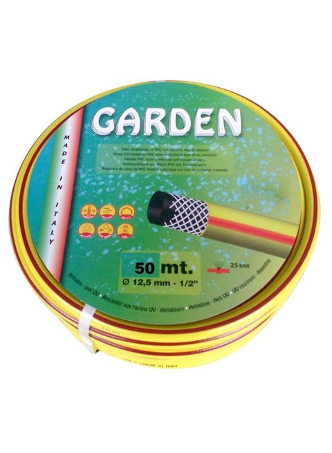 Garden Reinforce Flexible Hose Pipe Yellow 0.5inch