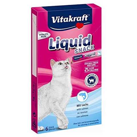 Vitakraft Cat Food Liquid Snack Omega 3 15 Gram 6 Stick