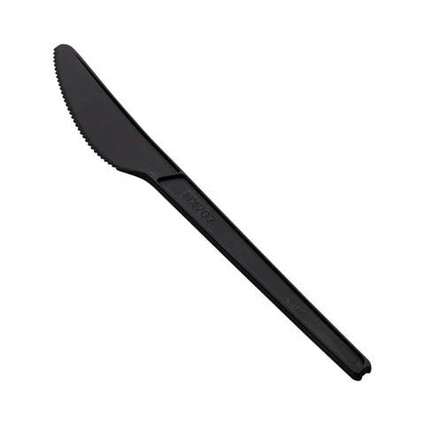 Disposable Plastic Knife Black Heavy Duty Cutlery 50 Pieces