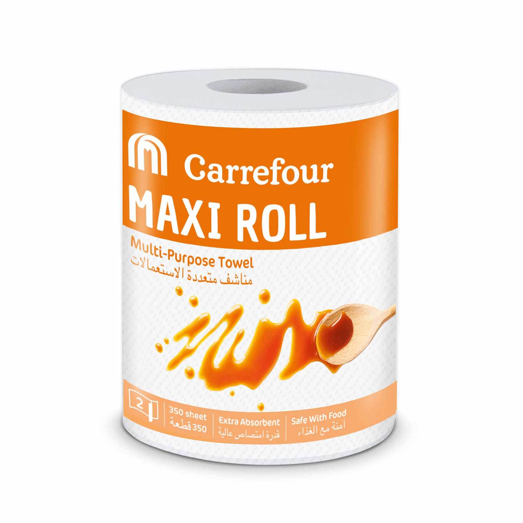 Buy Carrefour Maxi Roll Multi Purpose Towel 2 Ply 350 Sheet Online Shop Cleaning Household On Carrefour Saudi Arabia
