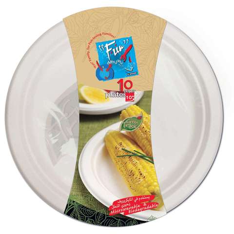 Fun Biodegradable Moulded Fiber Plate Pack of 10