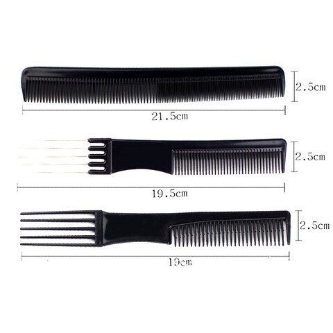 Generic-10 sets of hairdressing comb anti-static massage comb straight hair smooth hair comb environmental protection plastic hair comb wholesale custom black
