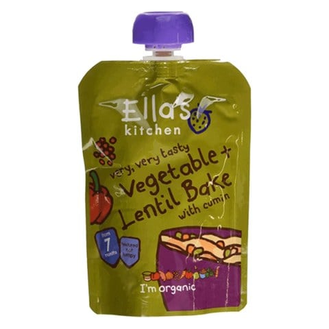 Ella&#39;s Kitchen Vegetable And Lentil Bake With Cumin Baby Food 130g