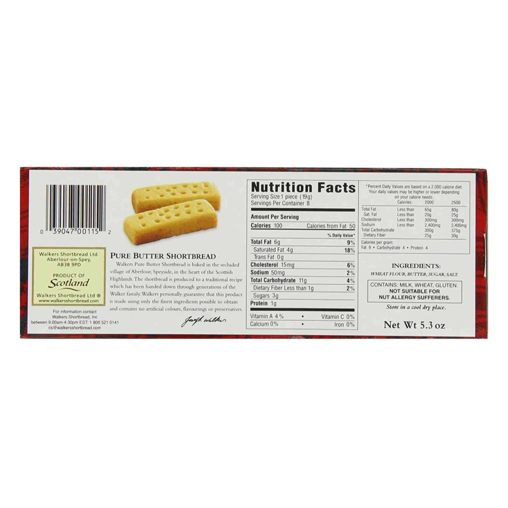 Buy Walkers Pure Butter Fingers Short Bread 150g Online Shop Food