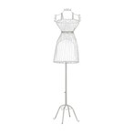 اشتري LINGWEI Female Mannequin Torso Half Body Metal Wire Frame Dress Form Torso Tailors Dummy Model Dummy for Designers Display Stand White without Hanger في الامارات