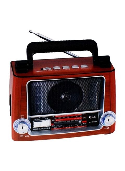 راديو محمول مزود بتقنية البلوتوث DLC-32215B أحمر وأسود