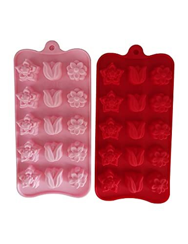 Generic Flower Shape Baking Mold Candy Mold, Silicone Chocolate Molds Including Tulip Rose, Ideal For Wedding Festival Parties &amp; Novelty Gift Molds
