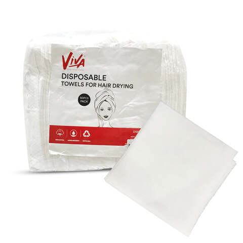 اشتري Viva Disposable Towels For Hair Drying 50pcs Pack في الامارات