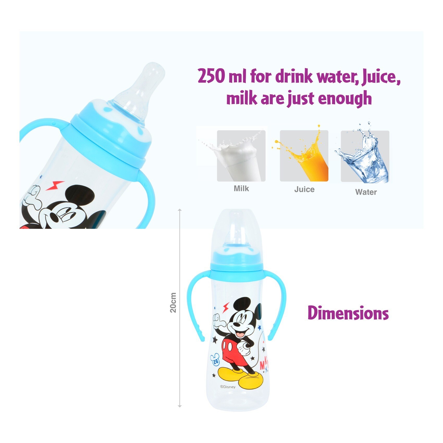 Mickey mouse best sale milk bottle