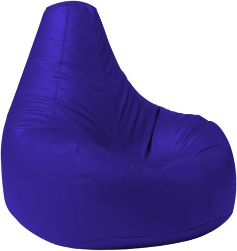 Luxe Decora Faux Leather Tear Drop Recliner Bean Bag Cover Only No Filling (XL, Royal Blue)