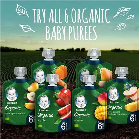 Gerber Organic Apple Puree Green 90g