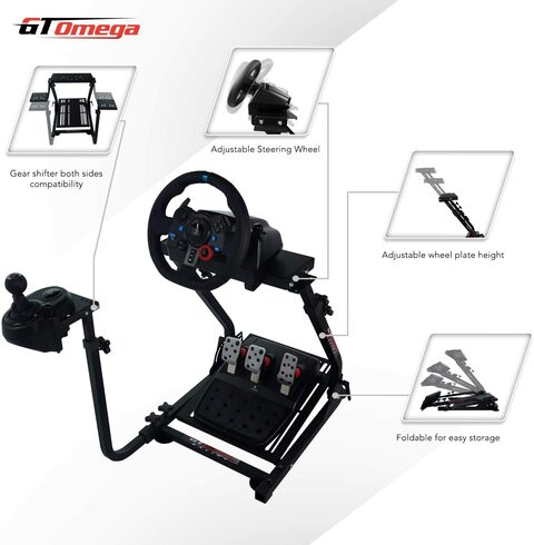 GT Omega Racing Wheel Stand PRO for Logitech G29 G920 with Shifter Mounts V1 &amp; V2: Thrustmaster T500 T300 TX &amp; TH8A - PS4 Xbox Fanatec - Tilt-