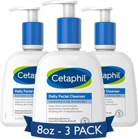 Cetaphil Face Wash, Daily Facial Cleanser For Sensitive, Combination To Oily Skin, Gentle Foaming, Soap Free, Hypoallergenic, 8 Oz (3 Pack)