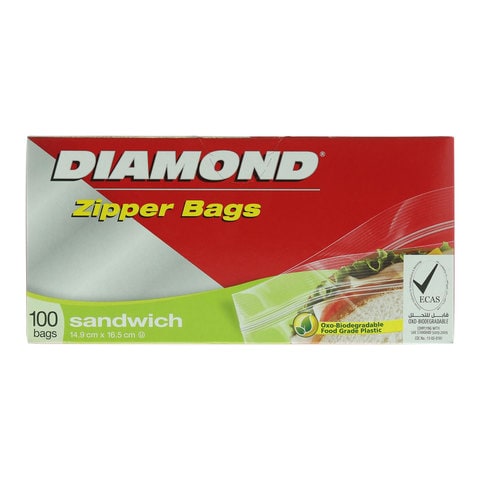 Diamond Zipper Sandwich 100 Bags