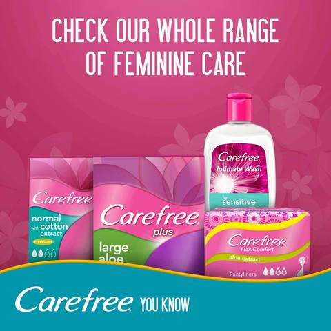 Carefree Panty Liners Normal with Cotton Extract Pack of 56