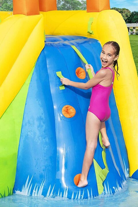 Fassturef Bouncy Castle, Inflatable Water Slide, Kids Inflatable Mega Water Park Bouncy Castle With Water Gun, Pool Water Slide