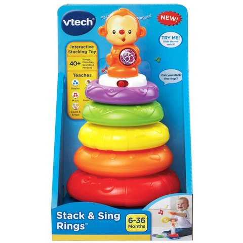 VTech Stack And Discover Rings 80-166303 Multicolour Pack of 6