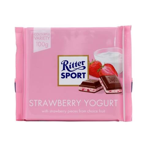 Ritter Sport Chocolate Strawberry Yogurt With Strawberry Pieces From Choice Fruit 100g