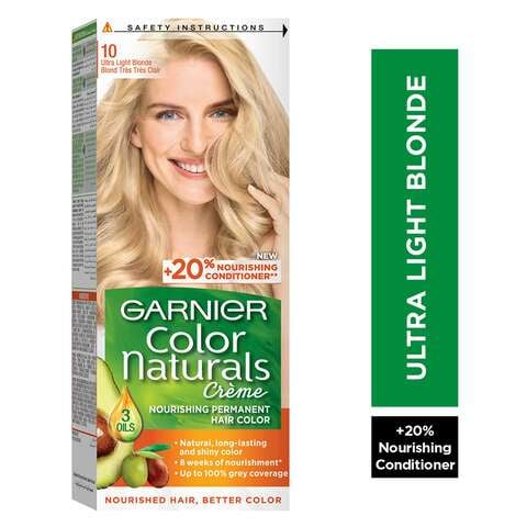 Garnier Colour Naturals Cream Nourishing Permanent Hair Colour 10 Ultra Light Blonde 110ml