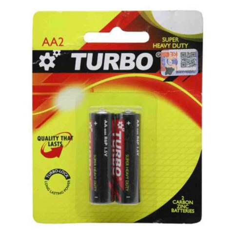 Turbo Carbon Zinc Batt Aa 2 Blk Hd