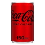 اشتري Coca-Cola Zero Calories Carbonated Soft Drink Can 150ml في الامارات