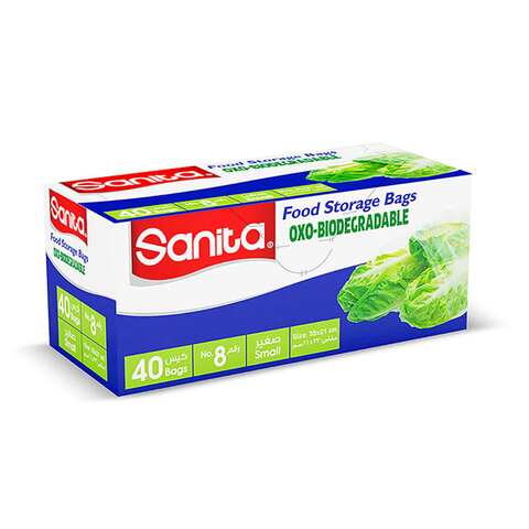 Sanita  Food Storage Bags Biodegradable #8 40 Bags