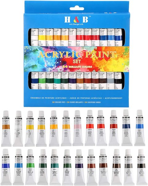 Acrylic Paint Set / Juego de Pinturas Acrilicas 24 pz.