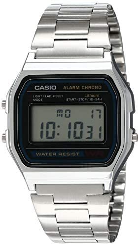 Casio A158WA-1DF Digital Stainless Steel Men&#39;s Watch 