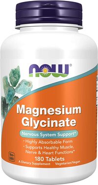 Now Supplements, Magnesium Glycinate 100 Mg, Highly Absorbable Form, 180 Tablets