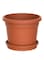 Cosmoplast Plastic Round Flower Pot With Tray Terracotta 6inch