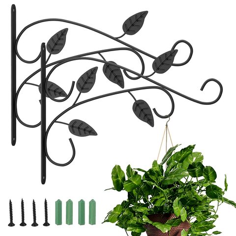 1PC Metal Iron Wall Garden Hooks With Screws Hanger Hanging Flowerpot  Bracket Iron Flower Stand Balcony Home Decoration Iron Plants Pots Hooks