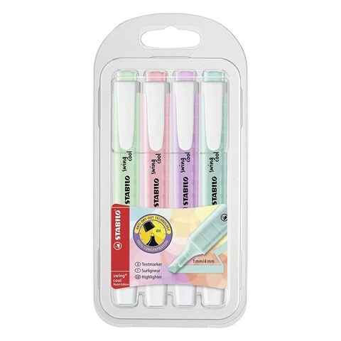 Stabilo Swing Cool Pastel Highlighter Pen Multicolour 4 PCS