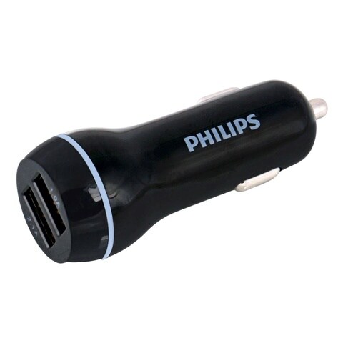 Philips Ultra Fast Dual USB Car Charger 15.5W Black