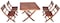 YATAI Acacia Wood Chairs Table Square Bistro Dining Set Set - 5 Pcs
