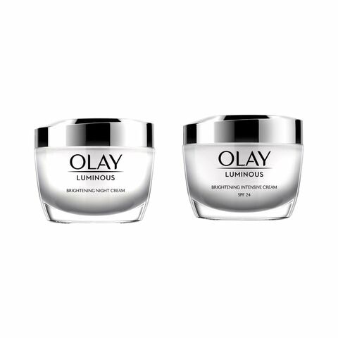 اشتري Olay Luminous Brightening Intensive Day Cream SPF24 50g With Night Cream White 50g في الامارات