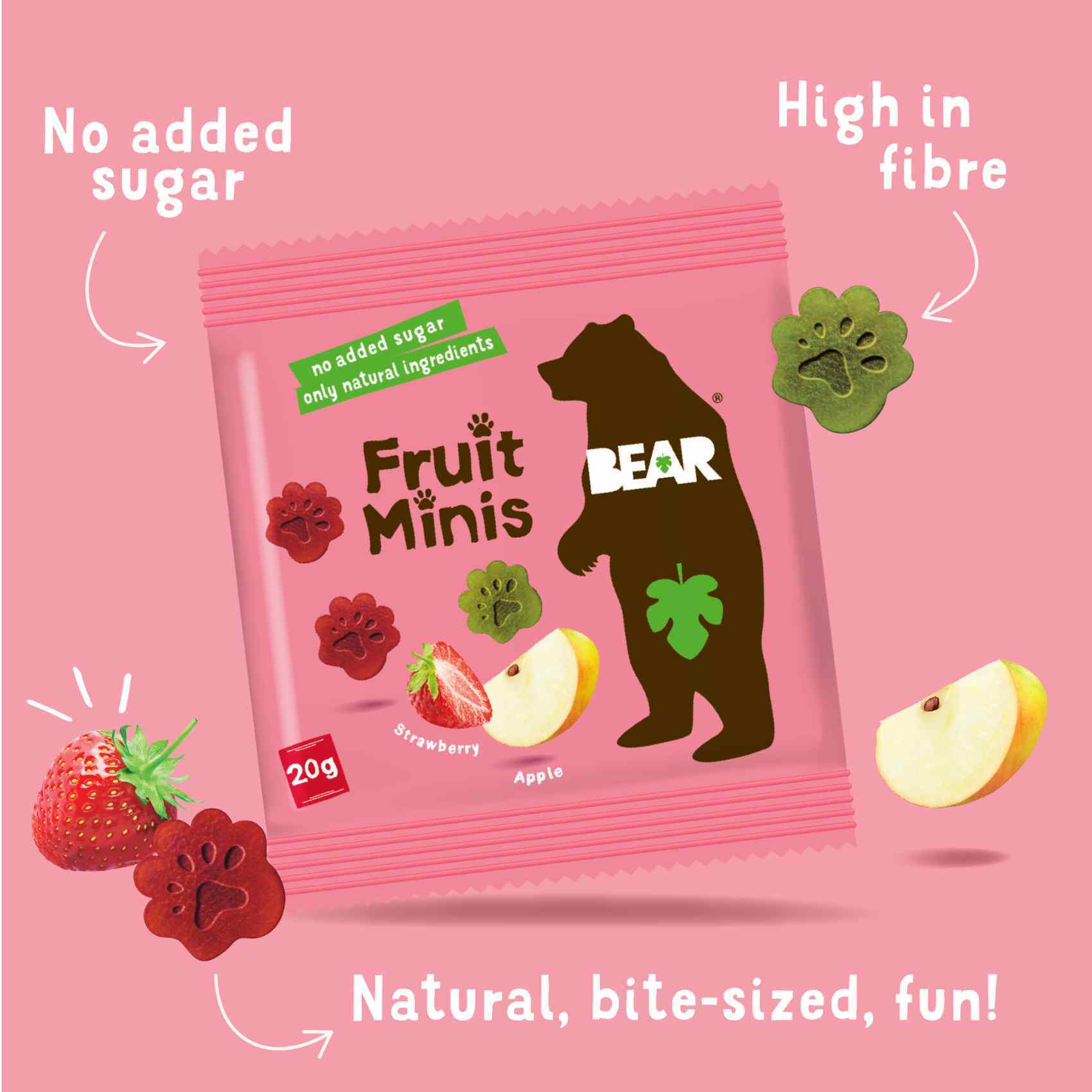 BEAR PAWS Fruit Shapes Raspberry & Blueberry Multipack 5 x 20g