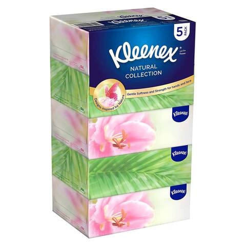 Kleenex Natural Collections Facial Tissue - Pack of 5 Boxes 170 Sheets x 2 Ply