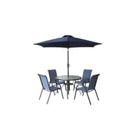Procamp - Large Steel Round 6 Piece Patio Set, Designed For All Weather Use
