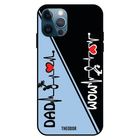 Theodor Apple iPhone 12 Pro Max 6.7 Inch Case Dad Mom Flexible Silicone Cover