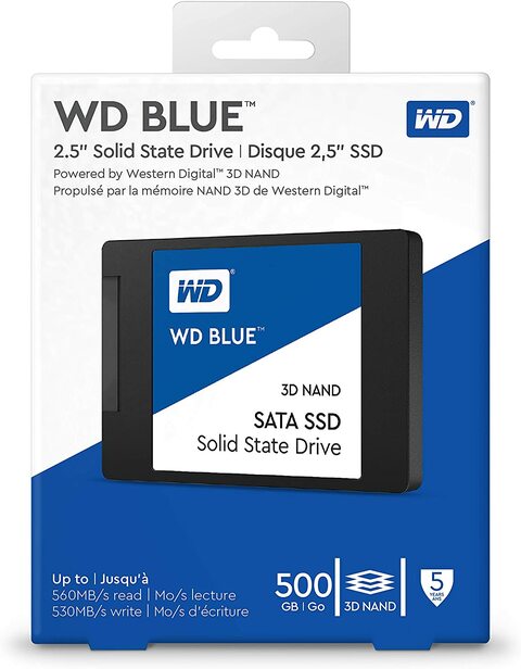 Western Digital 500Gb Wd Blue 3D Nand Internal Pc Ssd - Sata Iii 6 Gb/S, 2.5&quot;/7Mm, Up To 560 Mb/S - Wds500G2B0A