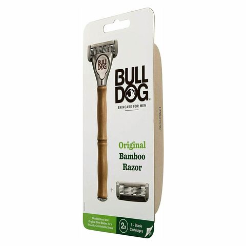 Bull Dog Skincare Original Bamboo Razor And Blade Kit Beige 2 PCS