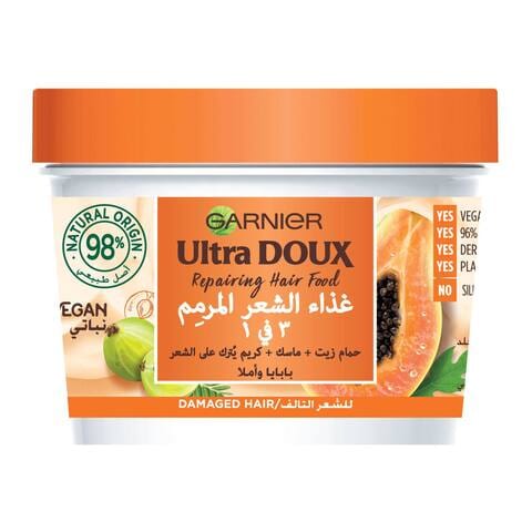 Garnier Ultra Doux Repairing Papaya 3-In-1 Hair Food Clear 390ml