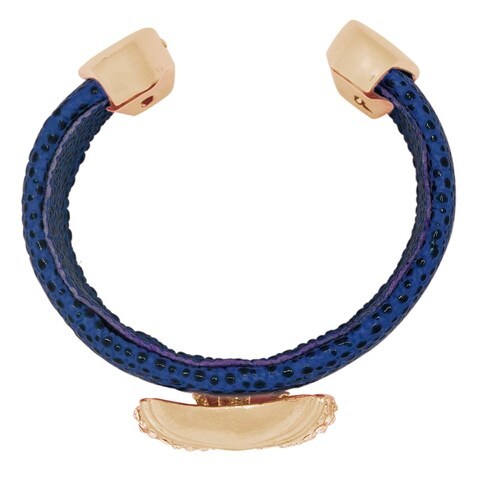 TANOS - Imitation Stingray Blue Bangle Skull Gold Plated W/ Swarovski