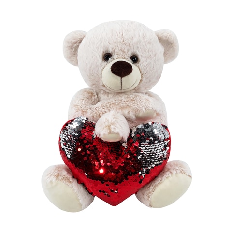 Party Magic Valentine Plush Bear with Sequins Heart 25cm