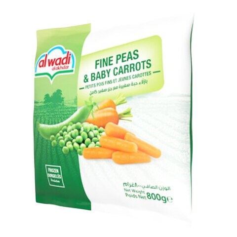 Al Wadi Al Akhdar Frozen Fine Peas And Baby Carrots 800GR