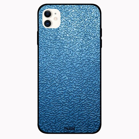 Theodor Apple iPhone 12 Mini 5.4 inch Case Blue Texturee Flexible Silicone
