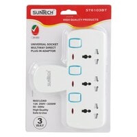 SunTech 3-Way Universal Socket Plug-in Adaptor