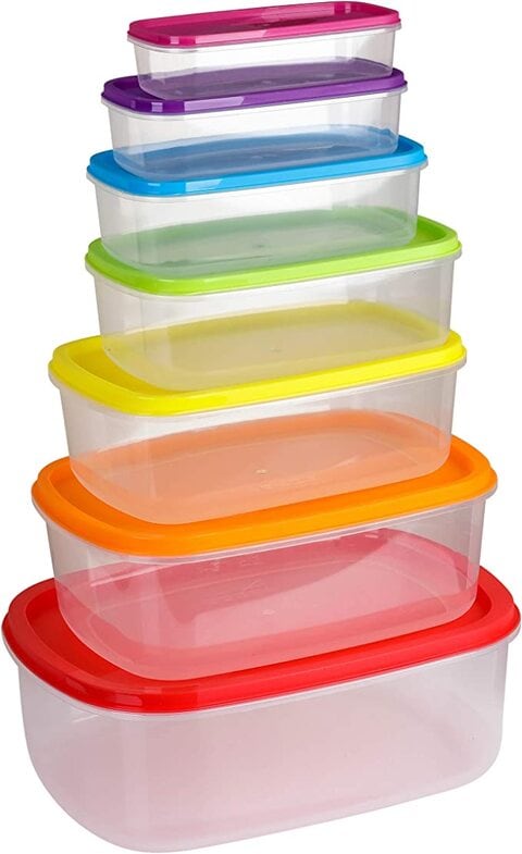 Kitchen Storage Containers, Pantry Kitchen Organizer, Containers with Lids, Perfect for Cereal, Flour or Sugar Storage, BPA-Free, Eco-Friendly (Set of 7)
